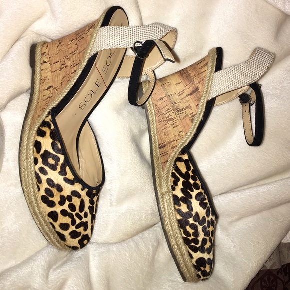 Sole Society Leopard Wedge Platforms Heels - Picture 3 of 8